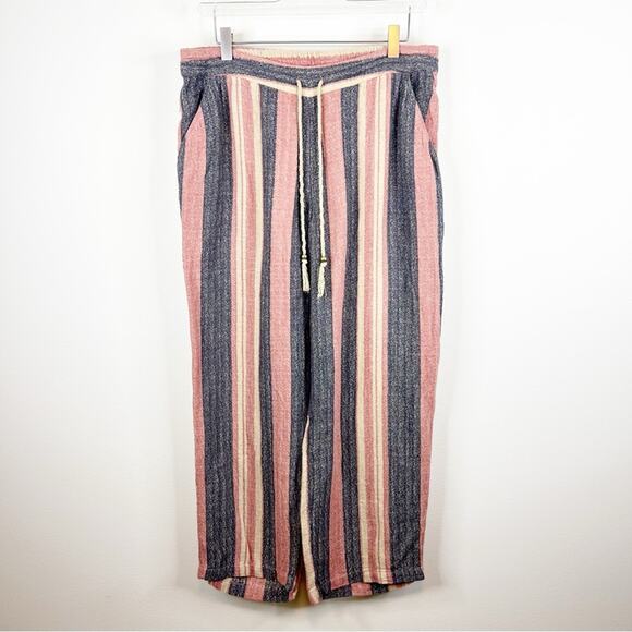 Soft Surroundings Linen Blend Striped Pull On Pants MP - Picture 2 of 6